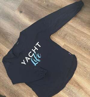 Spirit Jersey Yacht Life Long Sleeve Shirt Navy Blue Size Small